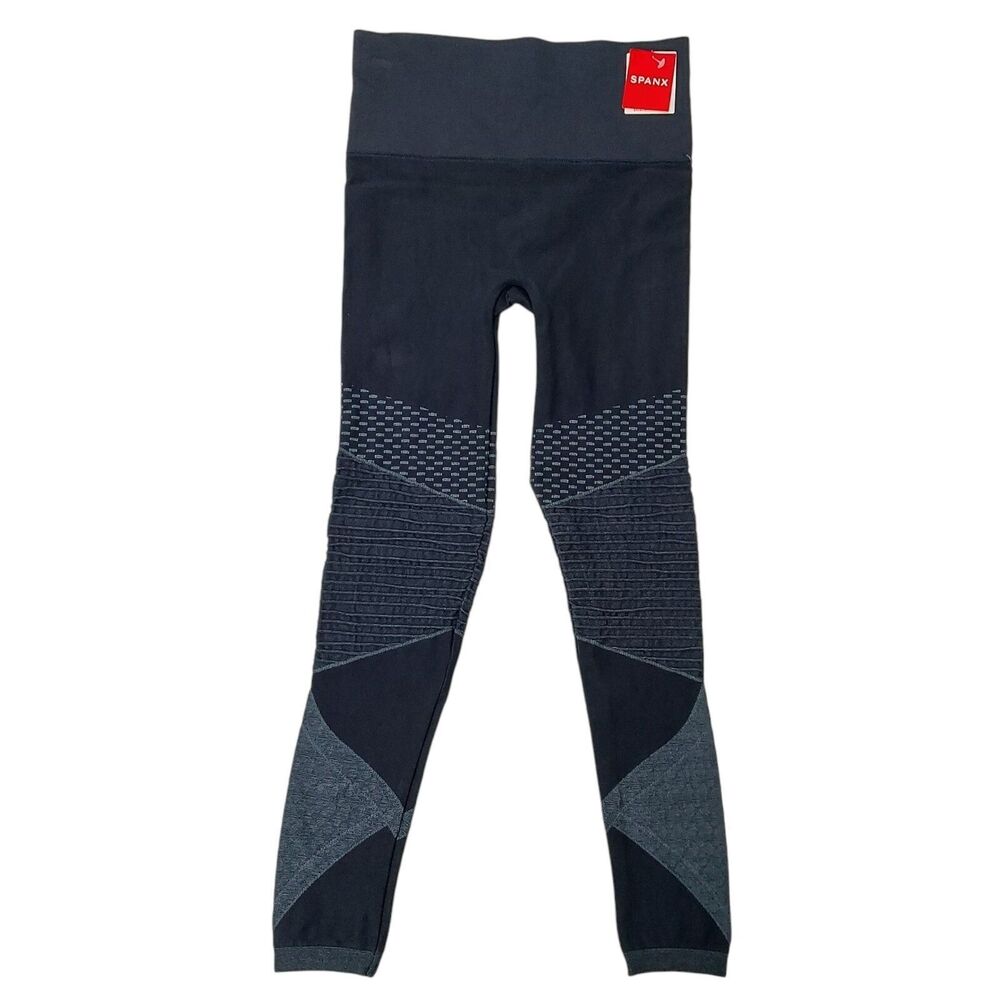 Spanx Legging Womens Medium Indigo Sky Seamless Moto Activewear Gym Yoga Comfort